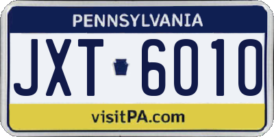 PA license plate JXT6010