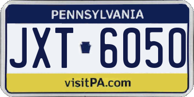PA license plate JXT6050