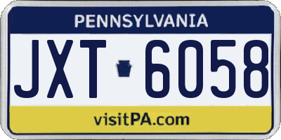 PA license plate JXT6058