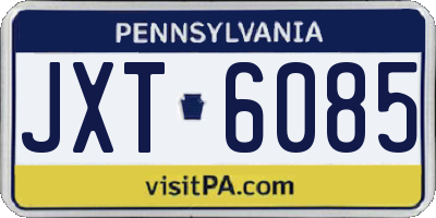 PA license plate JXT6085