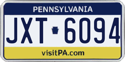 PA license plate JXT6094