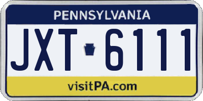 PA license plate JXT6111