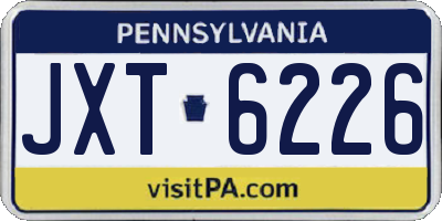 PA license plate JXT6226