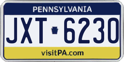 PA license plate JXT6230