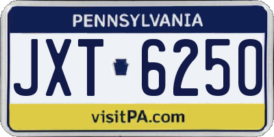 PA license plate JXT6250