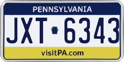 PA license plate JXT6343