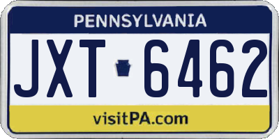 PA license plate JXT6462