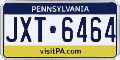 PA license plate JXT6464