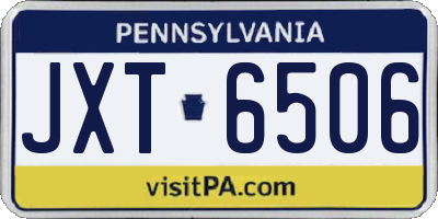 PA license plate JXT6506