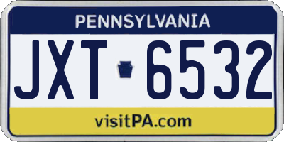 PA license plate JXT6532