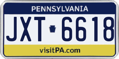 PA license plate JXT6618