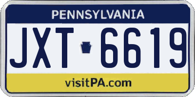 PA license plate JXT6619