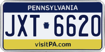 PA license plate JXT6620