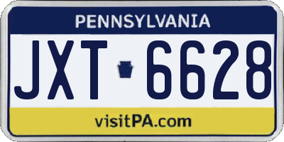 PA license plate JXT6628