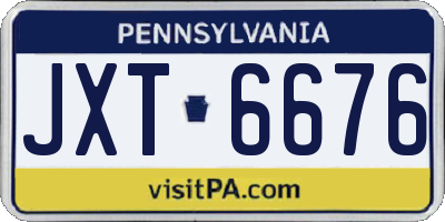PA license plate JXT6676