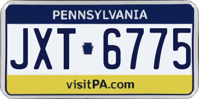 PA license plate JXT6775