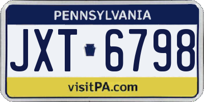 PA license plate JXT6798