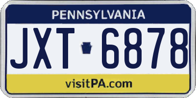 PA license plate JXT6878