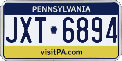 PA license plate JXT6894
