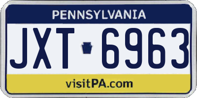 PA license plate JXT6963