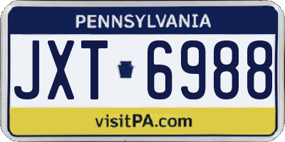 PA license plate JXT6988