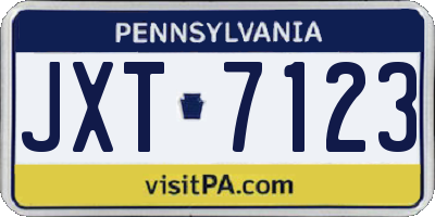 PA license plate JXT7123