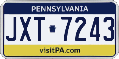 PA license plate JXT7243