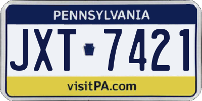 PA license plate JXT7421
