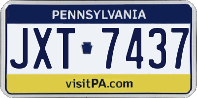 PA license plate JXT7437