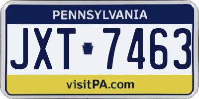 PA license plate JXT7463