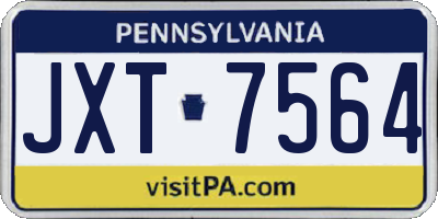 PA license plate JXT7564