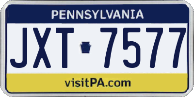 PA license plate JXT7577