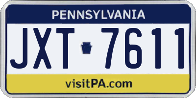 PA license plate JXT7611