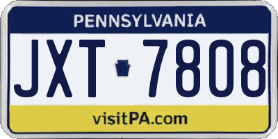 PA license plate JXT7808