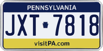 PA license plate JXT7818