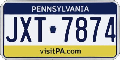 PA license plate JXT7874