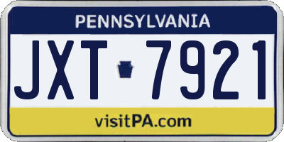 PA license plate JXT7921