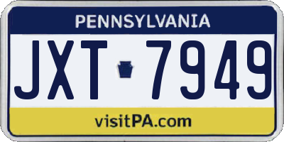 PA license plate JXT7949