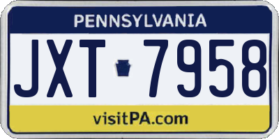 PA license plate JXT7958