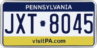 PA license plate JXT8045