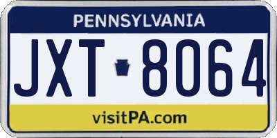 PA license plate JXT8064