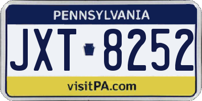 PA license plate JXT8252