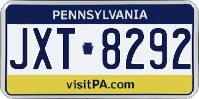 PA license plate JXT8292