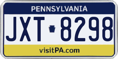 PA license plate JXT8298