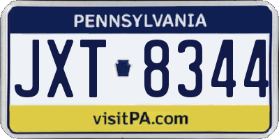 PA license plate JXT8344