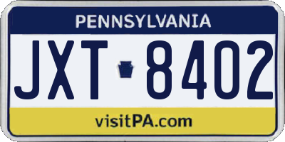PA license plate JXT8402