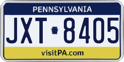 PA license plate JXT8405