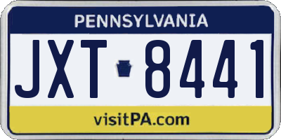 PA license plate JXT8441