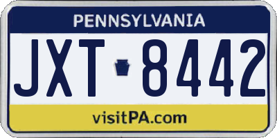 PA license plate JXT8442