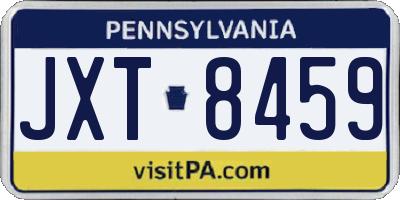 PA license plate JXT8459